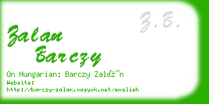 zalan barczy business card